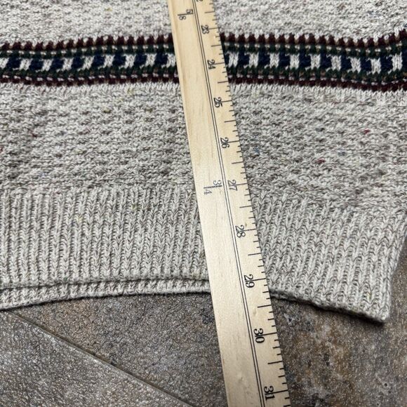 VTG Jantzen Pullover Sweater 100% Cotton Beige XL Fair Isle Fisherman Grandpa - Picture 7 of 9
